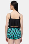 CUKOO Padded Polka Dot Two Piece Tankini - Sea Green — thumbnail 2